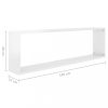 Fali polcok és párkányok, vidaXL 4 db magasfényű fehér szerelt fa fali polc 100 x 15 x 30 cm