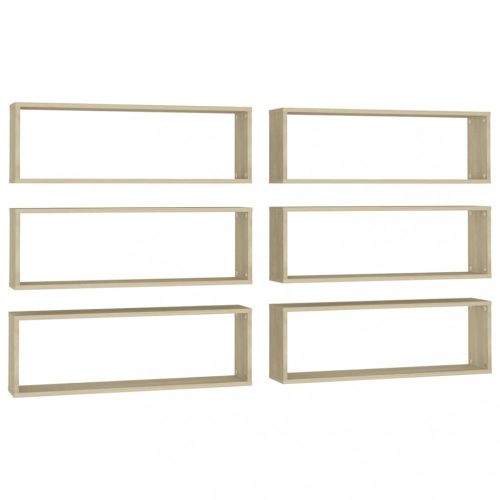 Fali polcok és párkányok, vidaXL 6 db sonoma-tölgy színű forgácslap fali polc 80 x 15 x 26,5