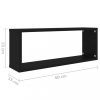 Fali polcok és párkányok, vidaXL 6 db fekete szerelt fa négyszögű fali polc 60 x 15 x 23 cm