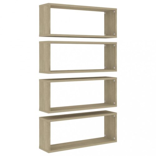 Fali polcok és párkányok, vidaXL 4 db sonoma tölgy szerelt fa négyszögű fali polc 60x15x23cm