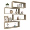 Fali polcok és párkányok, vidaXL 4 db sonoma tölgy szerelt fa négyszögű fali polc 60x15x23cm