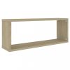 Fali polcok és párkányok, vidaXL 4 db sonoma tölgy szerelt fa négyszögű fali polc 60x15x23cm