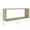 Fali polcok és párkányok, vidaXL 4 db sonoma tölgy szerelt fa négyszögű fali polc 60x15x23cm