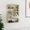 Fali polcok és párkányok, vidaXL 2 db fehér-sonoma színű forgácslap fali polc 50 x 15 x 50 cm