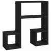 Fali polcok és párkányok, vidaXL 2 db fekete forgácslap fali polc 50 x 15 x 50 cm