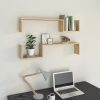 Fali polcok és párkányok, vidaXL 2 db sonoma tölgy színű szerelt fa fali polc 100 x 15 x 20 cm