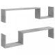 Fali polcok és párkányok, vidaXL 2 db betonszürke szerelt fa fali polc 100 x 15 x 20 cm