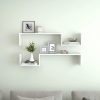 Fali polcok és párkányok, vidaXL 2 db magasfényű fehér szerelt fa fali polc 100 x 15 x 20 cm