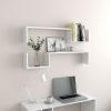 Fali polcok és párkányok, vidaXL 2 db magasfényű fehér szerelt fa fali polc 100 x 15 x 20 cm