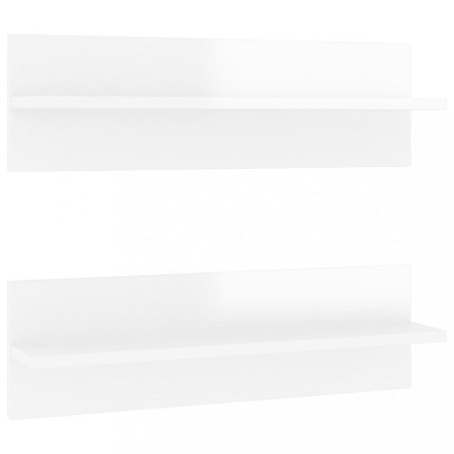 Fali polcok és párkányok, vidaXL 2 db magasfényű fehér forgácslap fali polc 60 x 11,5 x 18 cm