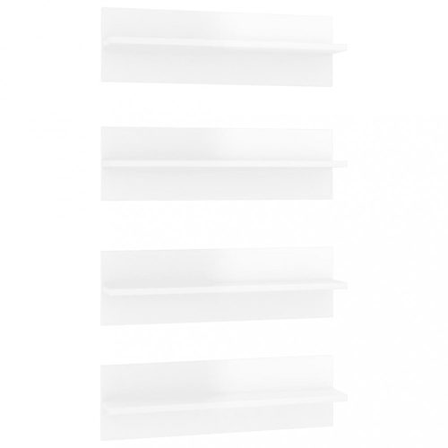 Fali polcok és párkányok, vidaXL 4 db magasfényű fehér forgácslap fali polc 60 x 11,5 x 18 cm