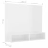 Nappali bútorok, vidaXL magasfényű fehér fali forgácslap TV-szekrény 102 x 23,5 x 90 cm