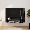 Nappali bútorok, vidaXL magasfényű fekete fali forgácslap TV-szekrény 120x23,5x90 cm