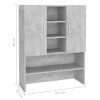 Mosó- és szárítógép tartozékok, vidaXL betonszürke mosógépszekrény 70,5 x 25,5 x 90 cm