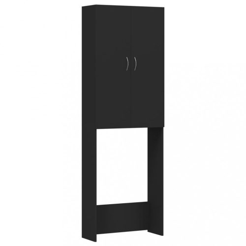 Mosó- és szárítógép tartozékok, vidaXL fekete mosógépszekrény 64 x 25,5 x 190 cm