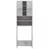 Mosó- és szárítógép tartozékok, vidaXL betonszürke mosógépszekrény 64 x 25,5 x 190 cm