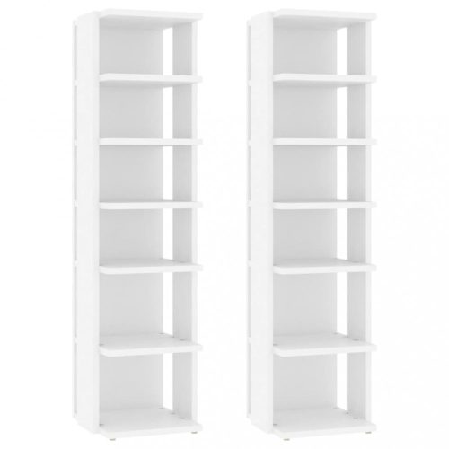 Cipőpolcok és -állványok, vidaXL 2 db fehér szerelt cipősszekrény 27,5x27x102 cm