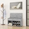 Cipőpolcok és -állványok, vidaXL betonszürke szerelt fa cipőtároló pad 80 x 30 x 45 cm