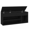 Cipőpolcok és -állványok, vidaXL fekete szerelt fa cipőtároló pad 105 x 30 x 45 cm