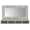 Fürdőszobai pipereasztalok, vidaXL betonszürke tükrös szekrény LED-ekkel 90 x 31,5 x 62 cm