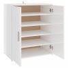 Cipőpolcok és -állványok, vidaXL magasfényű fehér szerelt fa cipősszekrény 60 x 35 x 70 cm