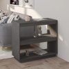 Könyvespolcok, állópolcok, vidaXL szürke tömör fenyőfa könyvszekrény 80 x 35 x 71 cm