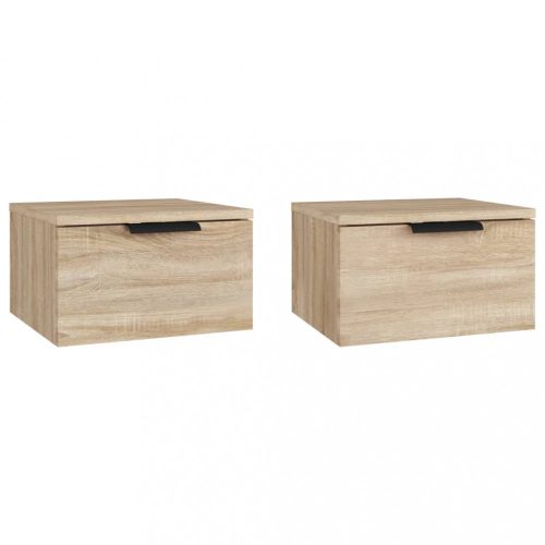 Éjjeliszekrények, vidaXL 2 db sonoma tölgy falra szerelhető éjjeliszekrény 34x30x20 cm
