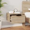 Éjjeliszekrények, vidaXL 2 db sonoma tölgy falra szerelhető éjjeliszekrény 34x30x20 cm