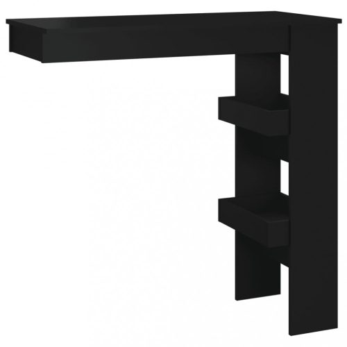 Konyha- és étkezőasztalok, vidaXL fekete fatermék fali bárasztal 102 x 45 x 103,5 cm