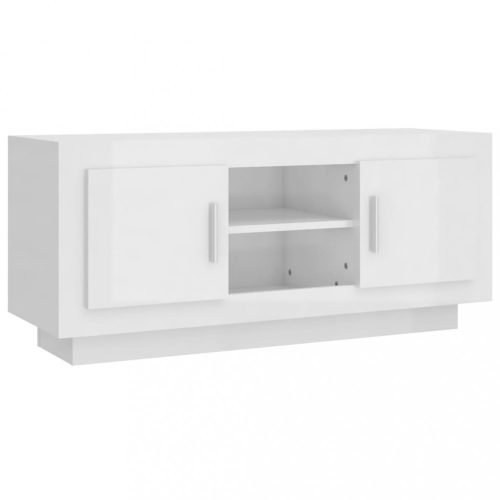 Nappali bútorok, vidaXL fehér magasfényű szerelt fa TV-szekrény 102x35x45 cm