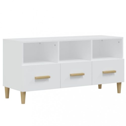 Nappali bútorok, vidaXL fehér magasfényű szerelt fa TV-szekrény 102x36x50 cm