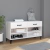 Cipőpolcok és -állványok, vidaXL fehér szerelt fa cipősszekrény 102x35x55 cm