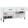 Cipőpolcok és -állványok, vidaXL magasfényű fehér szerelt fa cipőszekrény 102x35x55 cm