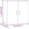 Tárolók és zárható szekrények, vidaXL betonszürke szerelt fa faliszekrény 60 x 30 x 60 cm
