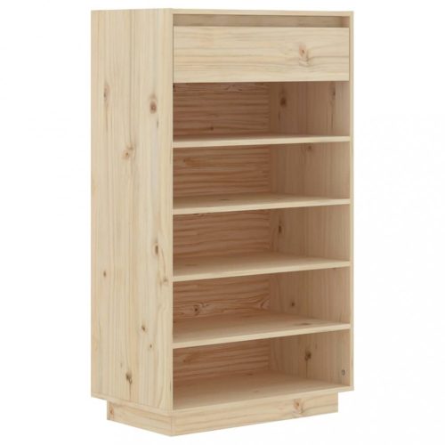 Cipőpolcok és -állványok, vidaXL tömör fenyőfa cipősszekrény 60 x 34 x 105 cm