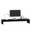 Nappali bútorok, vidaXL fekete tömör fenyőfa monitorállvány 100 x 27 x 15 cm