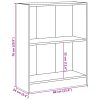 Könyvespolcok, állópolcok, vidaXL füstös tölgy színű szerelt fa könyvespolc 60 x 24 x 76 cm
