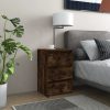 Éjjeliszekrények, vidaXL 2 db füstös tölgy színű szerelt fa éjjeliszekrény 40x35x62,5 cm