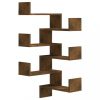 Fali polcok és párkányok, vidaXL 2 db füstös tölgy színű szerelt fa fali sarokpolc 40x40x50