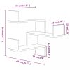 Fali polcok és párkányok, vidaXL 2 db füstös tölgy színű szerelt fa fali sarokpolc 40x40x50