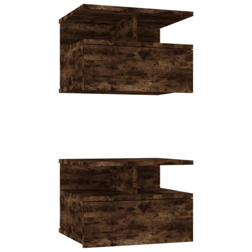 Éjjeliszekrények, vidaXL 2 db füstös tölgy színű fali éjjeliszekrény 40 x 31 x 27 cm
