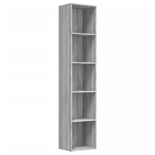Könyvespolcok, állópolcok, vidaXL szürke sonoma színű szerelt fa könyvszekrény 40x30x189 cm