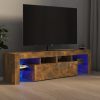 Nappali bútorok, vidaXL füstös tölgy színű TV-szekrény LED-ekkel 140 x 36,5 x 40 cm