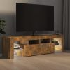 Nappali bútorok, vidaXL füstös tölgy színű TV-szekrény LED-ekkel 140 x 36,5 x 40 cm