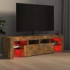 Nappali bútorok, vidaXL füstös tölgy színű TV-szekrény LED-ekkel 140 x 36,5 x 40 cm