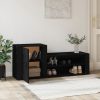 Cipőpolcok és -állványok, vidaXL fekete szerelt fa cipősszekrény 130x35x54 cm