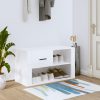 Cipőpolcok és -állványok, vidaXL magasfényű fehér szerelt fa cipőszekrény 80 x 35 x 45 cm