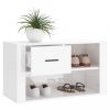 Cipőpolcok és -állványok, vidaXL magasfényű fehér szerelt fa cipőszekrény 80 x 35 x 45 cm