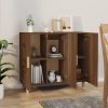 Büfé- és tálalóasztalok, vidaXL barna tölgy színű szerelt fa tálalószekrény 90 x 34 x 80