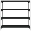 Könyvespolcok, állópolcok, vidaXL fekete szerelt fa és acél könyvszekrény 100 x 33 x 100 cm